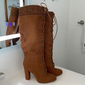 JustFab Laced up boots.